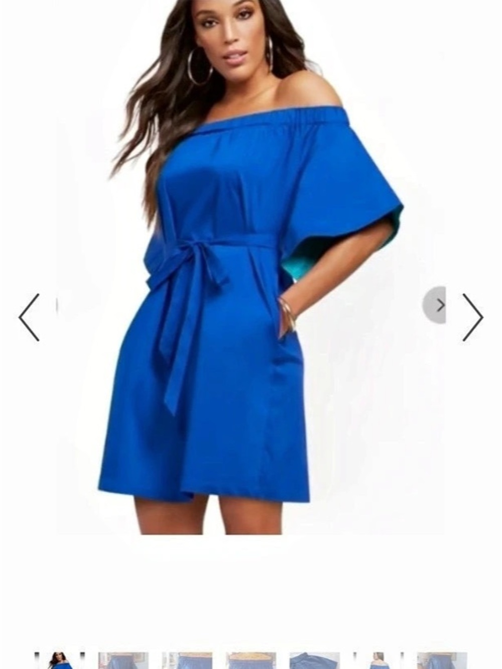 NY&C Women's Blue Off-Shoulder Mini Dress Size XL NWT